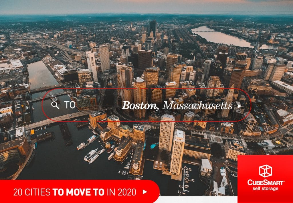 aerial shot of boston, ma 