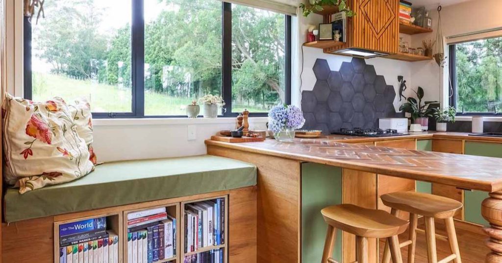 bench storage in a kitchen