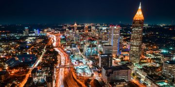 Atlanta skyline at night