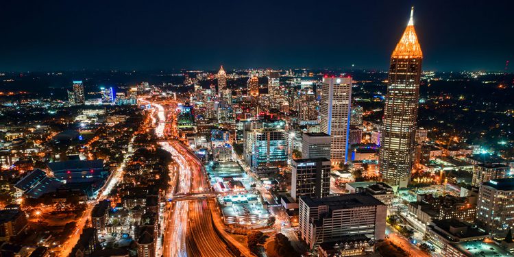 Atlanta skyline at night