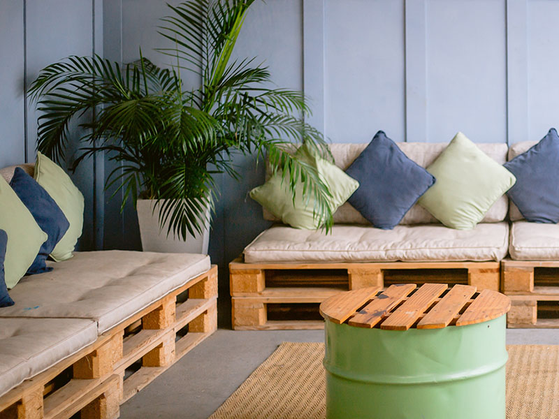Pallet furniture. 
