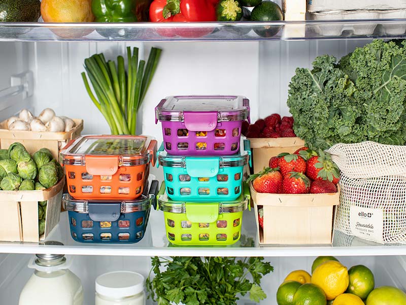 refrigerator with fruits and vegetables