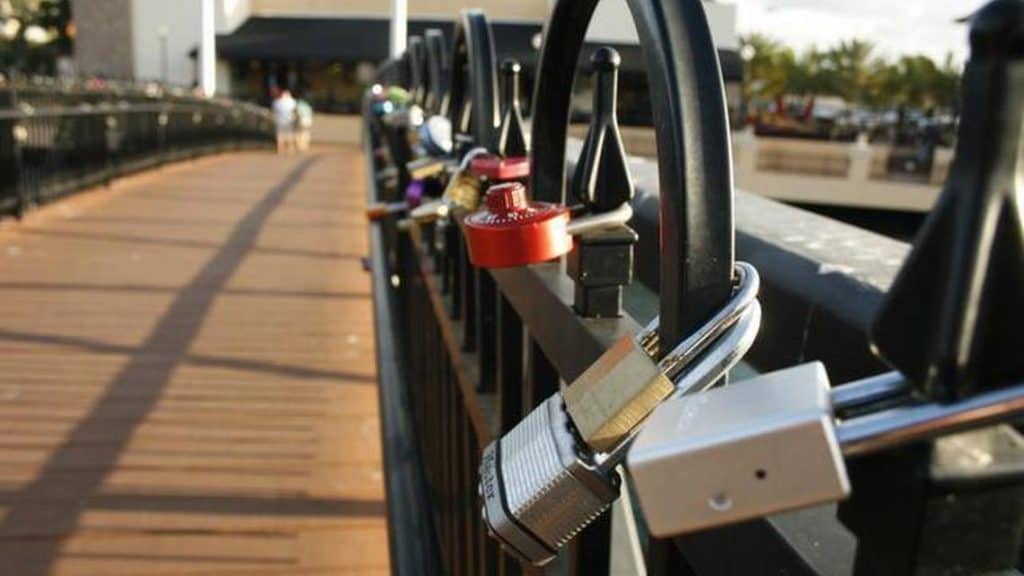 Love Lock Bridge in Miami, Florida at the Kendall Mall