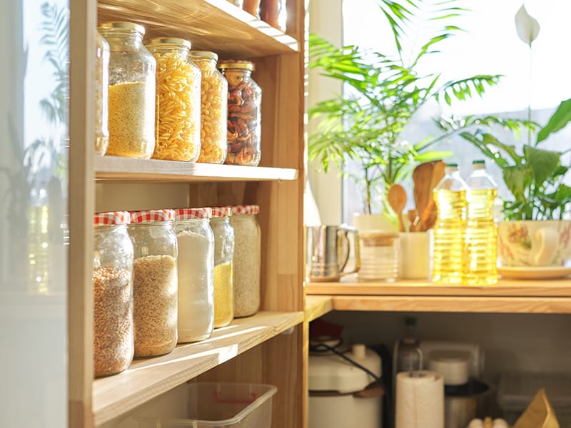 Pantry with mason jars