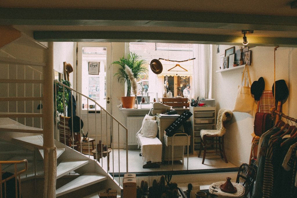 Small cluttered living room