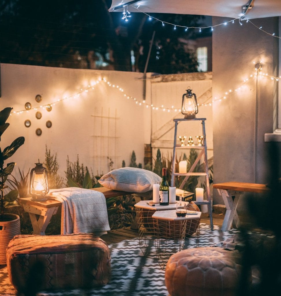 backyard at night