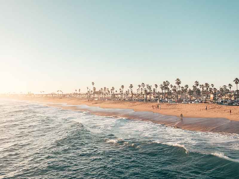 People on the beach in Newport California