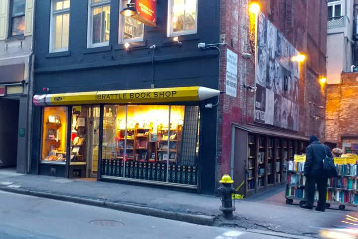 Exterior of the Brattle Book Shop in Boston, MA