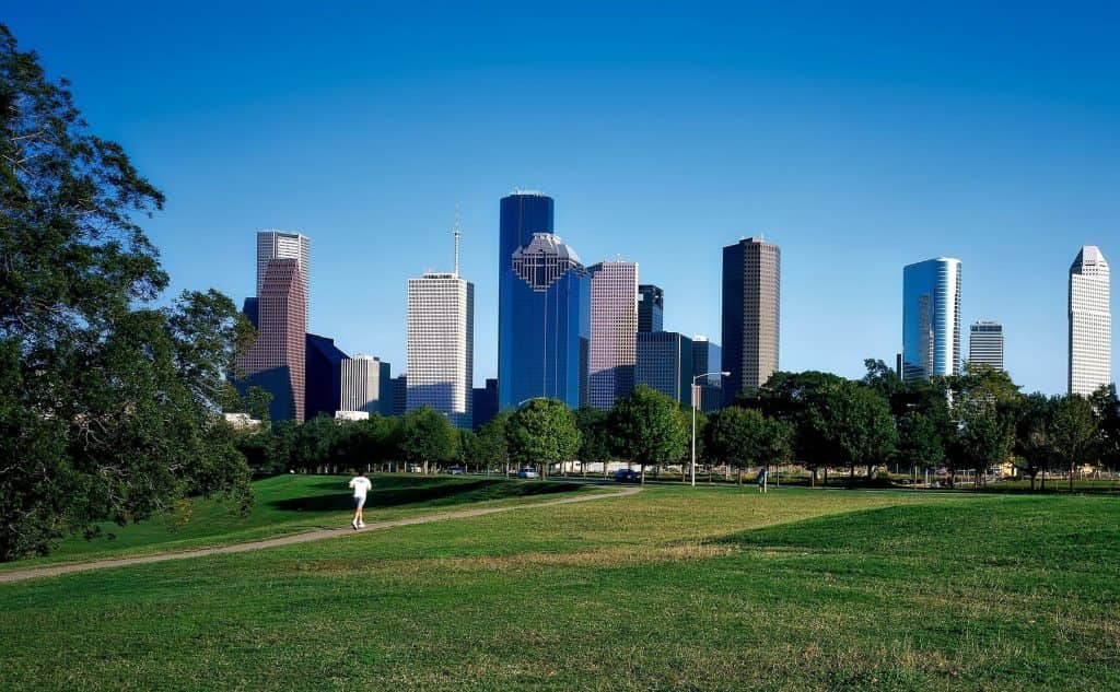 Skyline of Houston on a sunny day