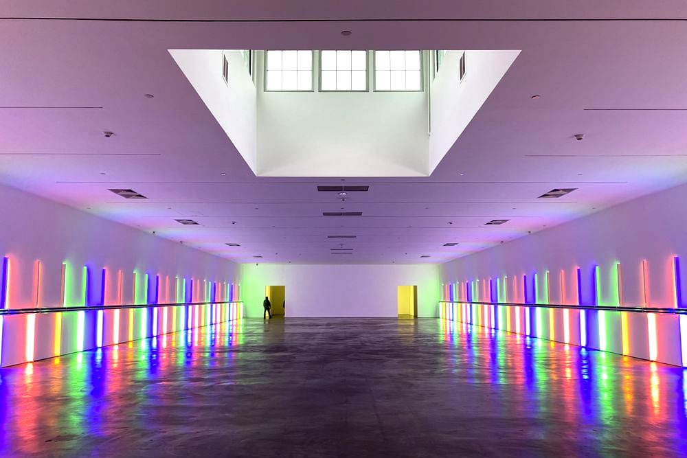 light installation in the menil collection building