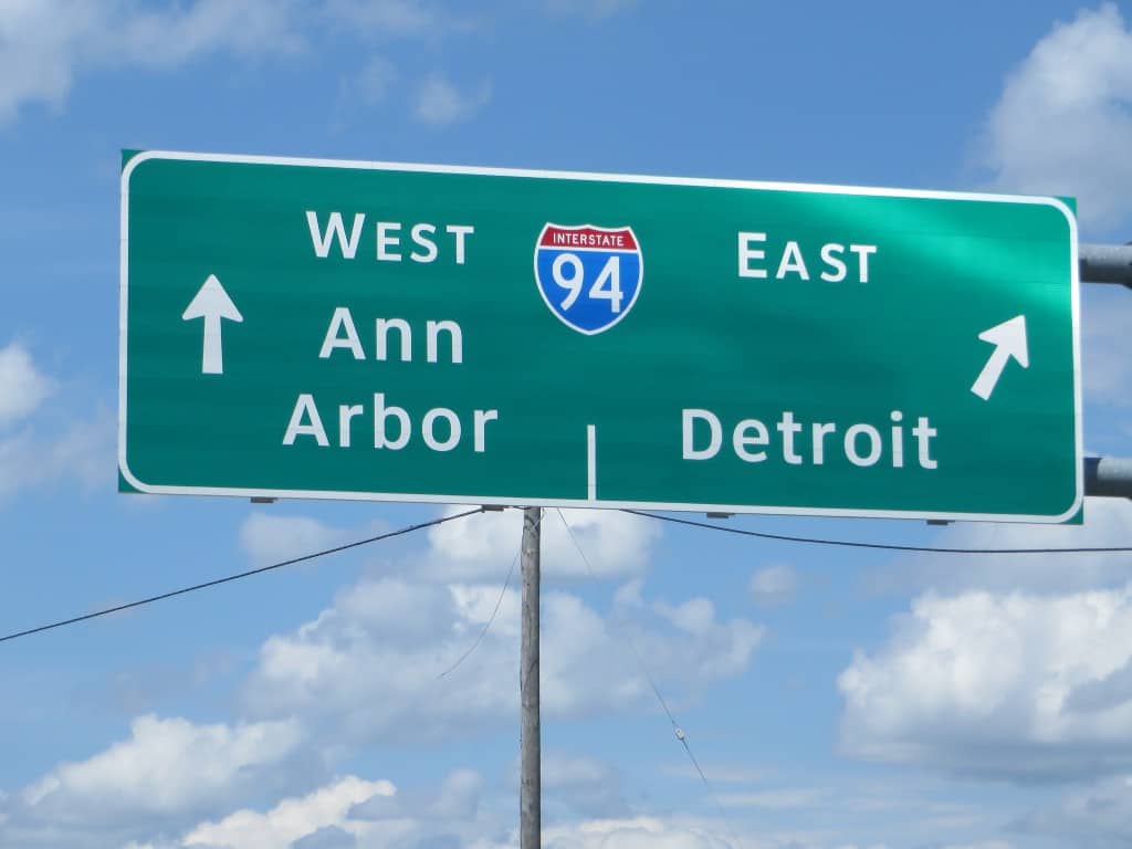 Michigan highway sign